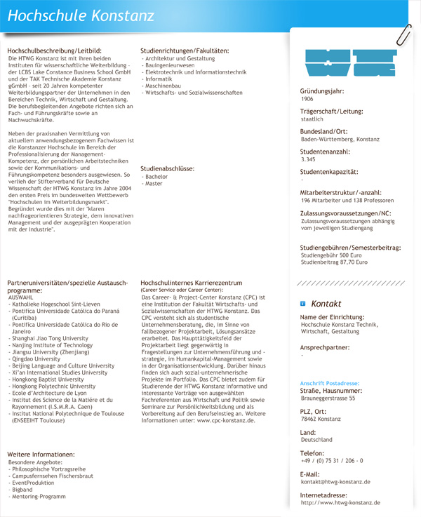 Hochschulprofil der FH Konstanz